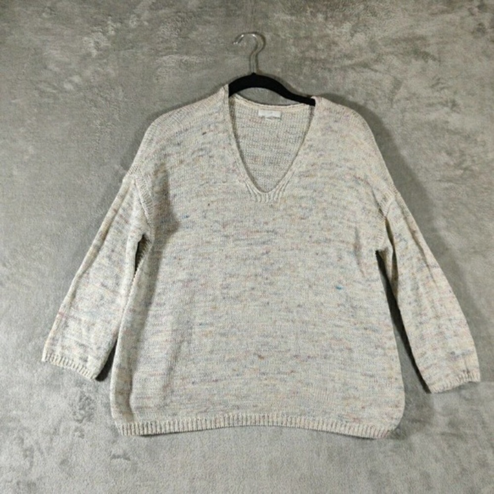 J Jill Sweater Womens XS Multicolored Pullover V Neck Normcore Minimalist